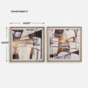 Uttermost 32390 Vetrina Framed Abstract Prints Set/2