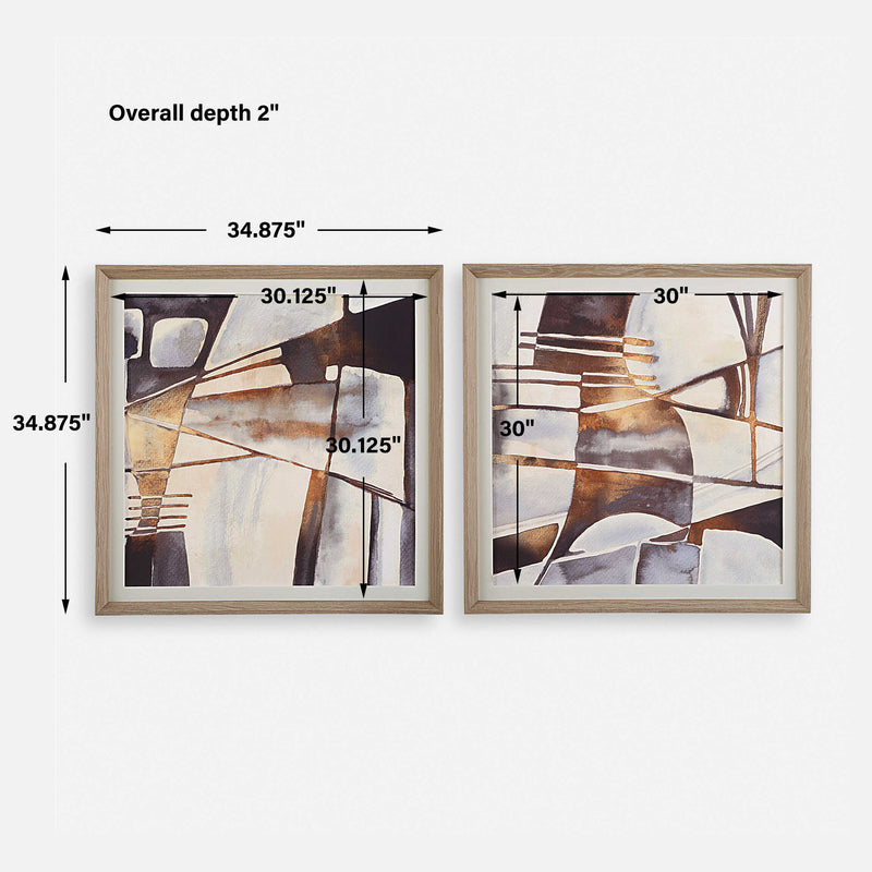 Uttermost 32390 Vetrina Framed Abstract Prints Set/2