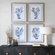 Uttermost 32428 Shibori Coral Framed Prints Set/4
