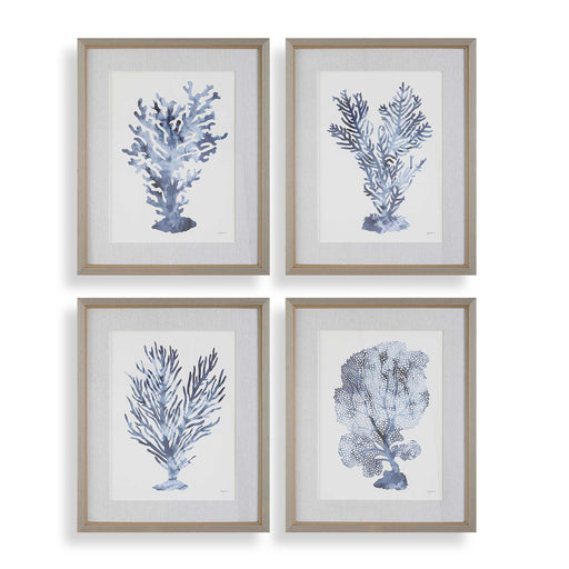 Uttermost 32428 Shibori Coral Framed Prints Set/4