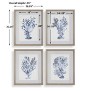Uttermost 32428 Shibori Coral Framed Prints Set/4