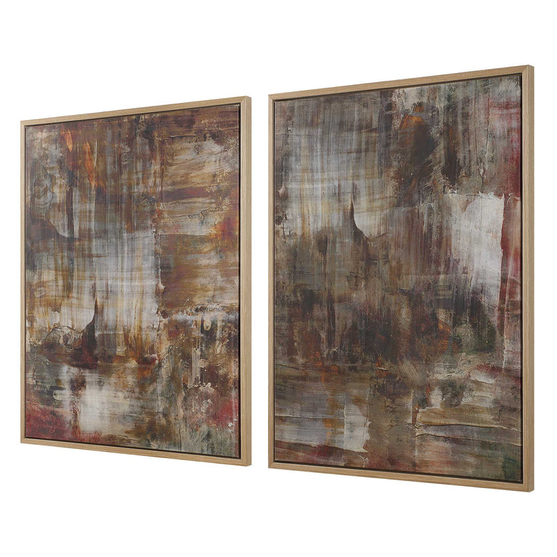 Uttermost 32433 Molten Patina Framed Canvases Set/2