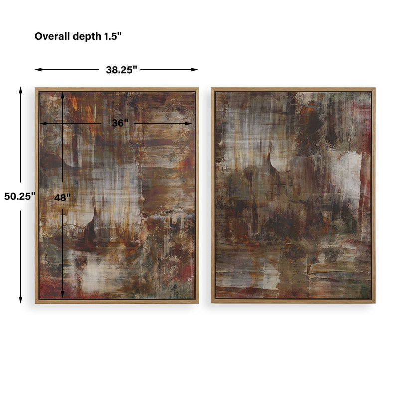 Uttermost 32433 Molten Patina Framed Canvases Set/2