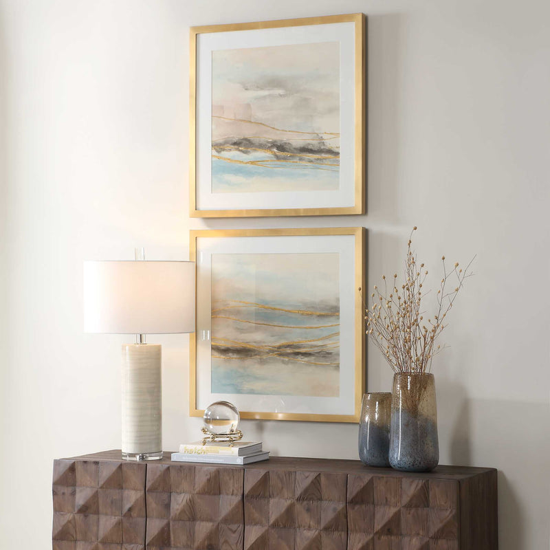 Uttermost 32461 So Golden Abstract Landscape Prints Set/2