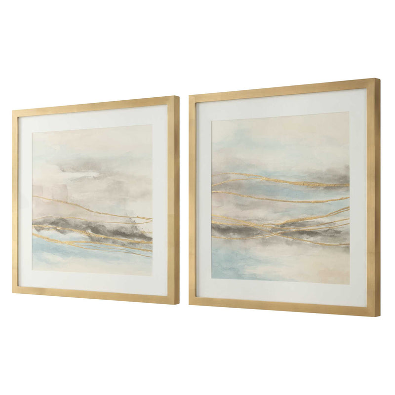 Uttermost 32461 So Golden Abstract Landscape Prints Set/2