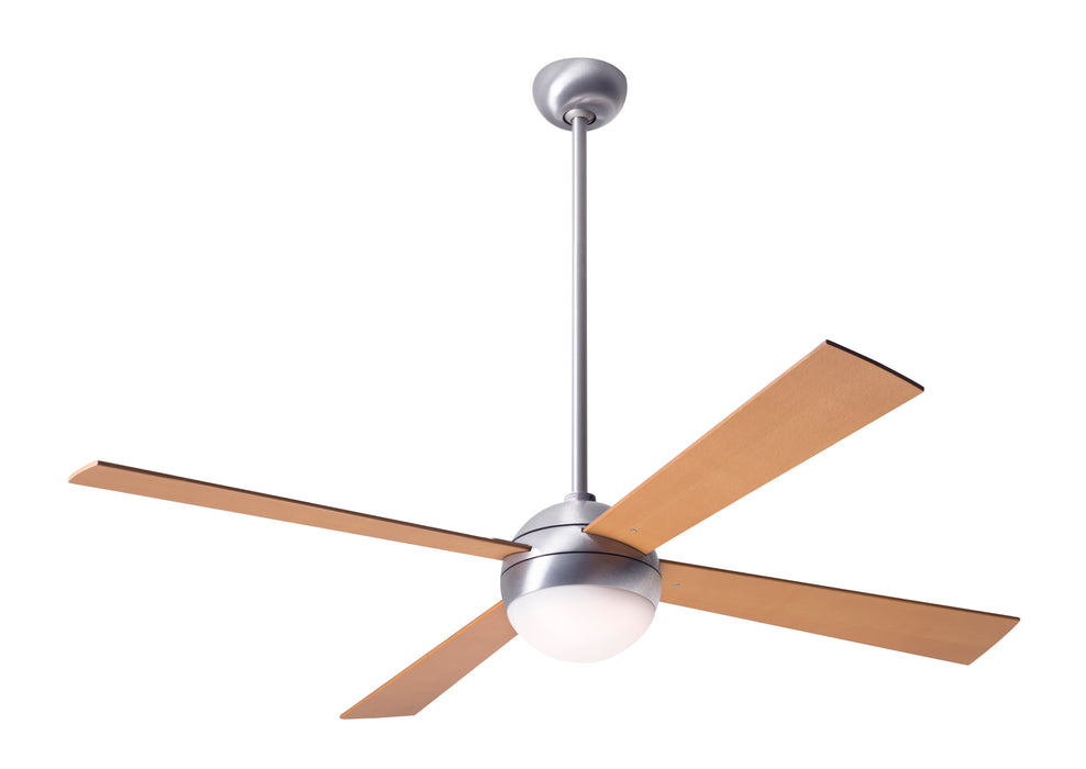 Modern Fan Company Ball 52 in. LED Brushed Aluminum Ceiling Fan with Maple Blades and Remote Control