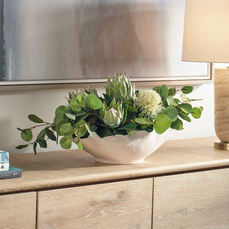 Uttermost 60256 Protea Blooms White Bowl Centerpiece