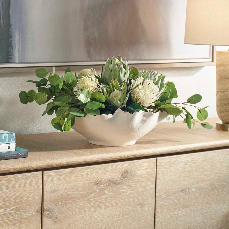 Uttermost 60256 Protea Blooms White Bowl Centerpiece