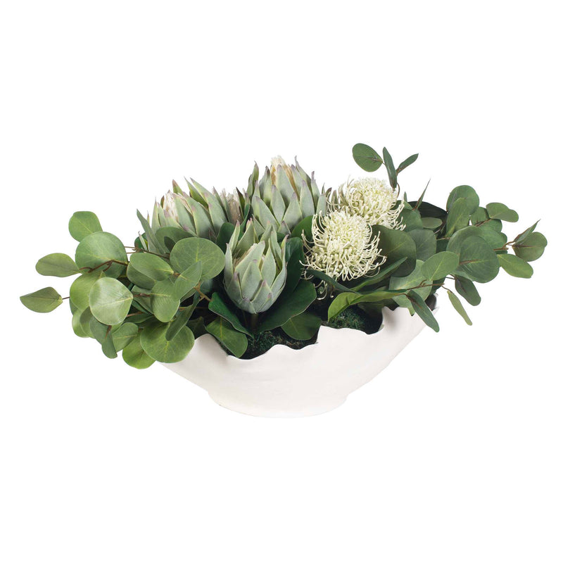 Uttermost 60256 Protea Blooms White Bowl Centerpiece