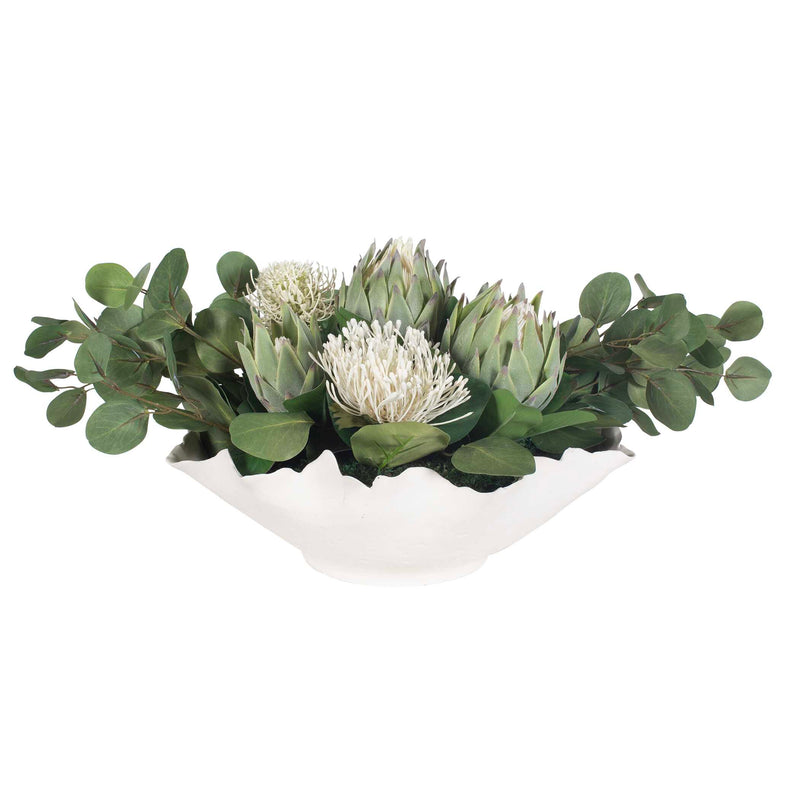 Uttermost 60256 Protea Blooms White Bowl Centerpiece