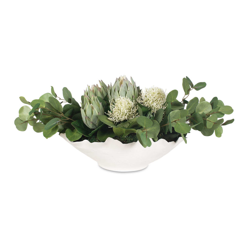 Uttermost 60256 Protea Blooms White Bowl Centerpiece