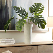 Uttermost 60258 Muse Monstera White Vase Centerpiece