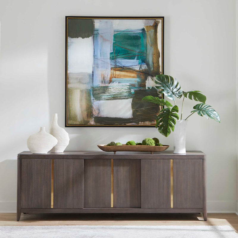 Uttermost 60258 Muse Monstera White Vase Centerpiece