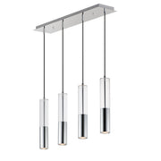 ET2 E11004-24PC Torch LED 4 Light Linear Pendant | Polished Chrome