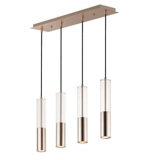 ET2 E11004-24SBR Torch LED 4 Light Linear Pendant | Satin Brass