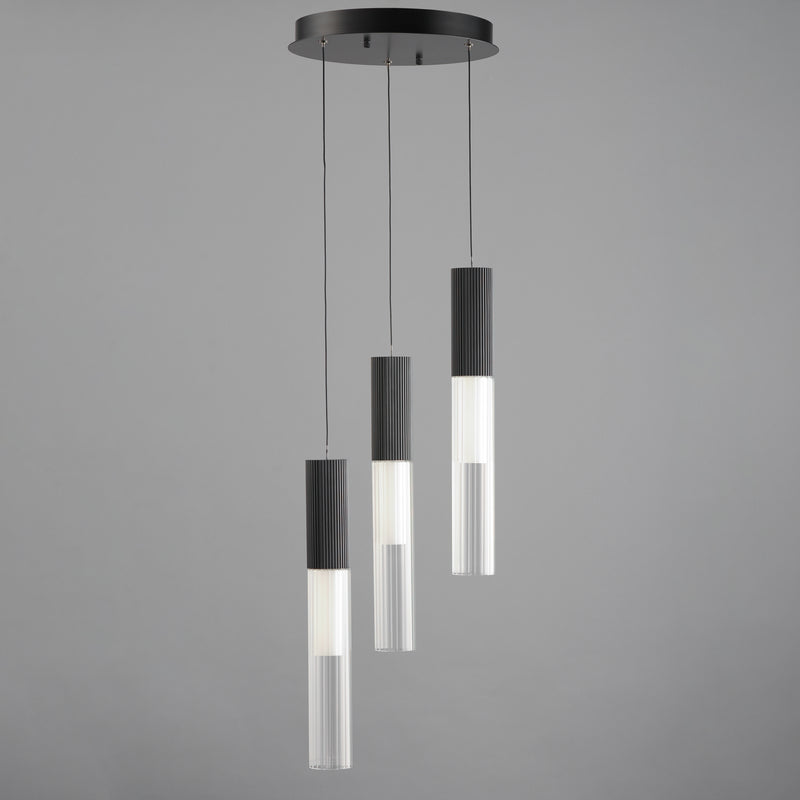 ET2 E11013-144BK Reeds 3 Light LED Pendant | Black
