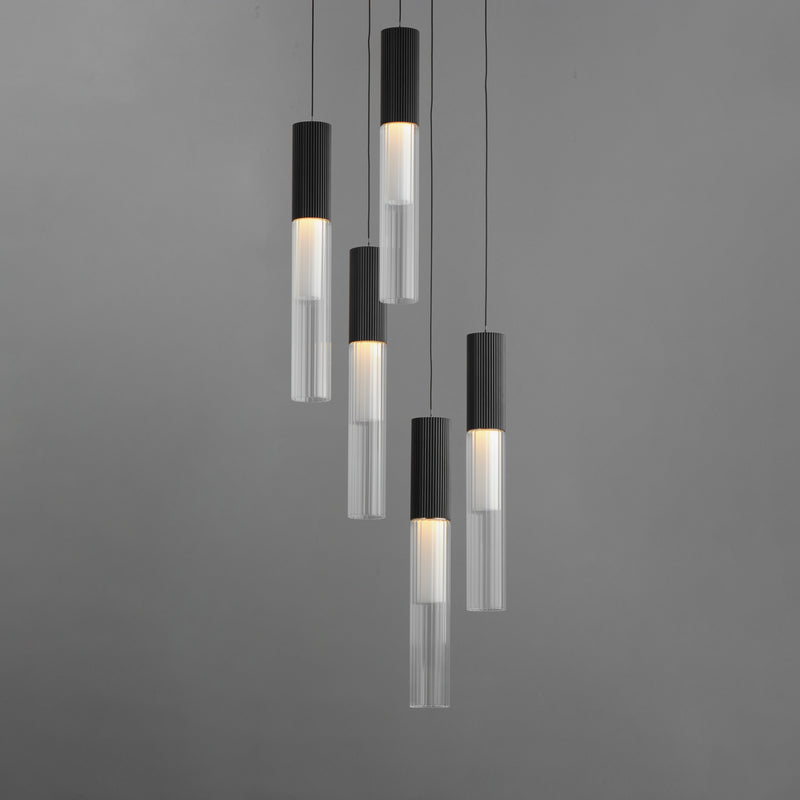 ET2 E11015-144BK Reeds 5 Light LED Pendant | Black
