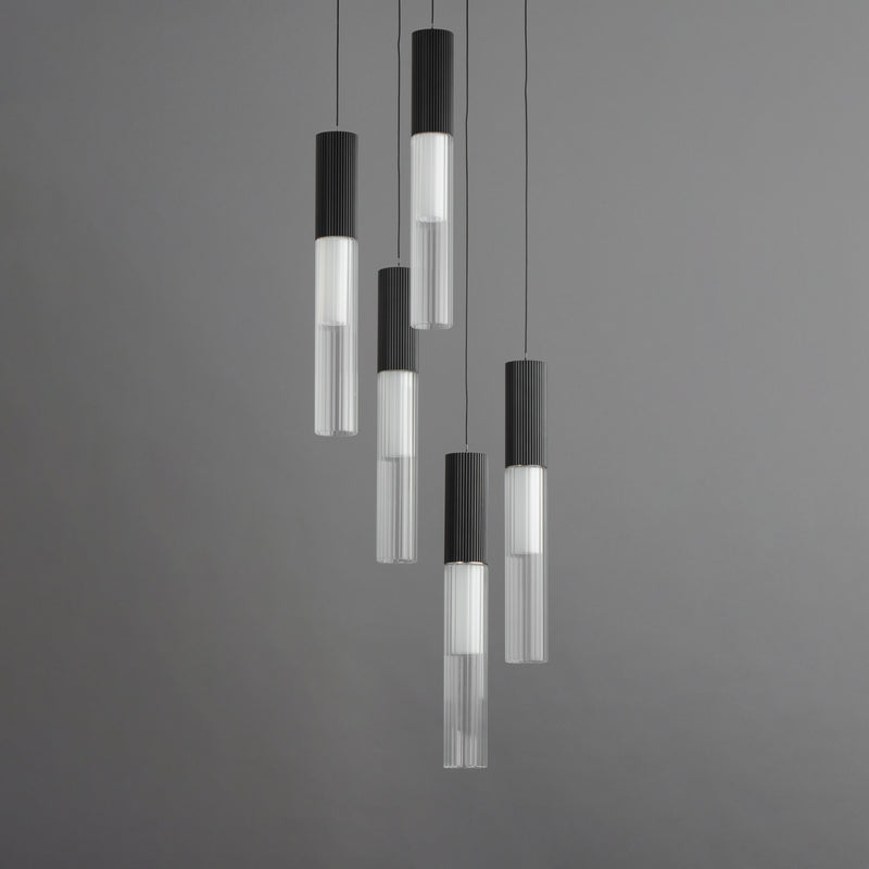 ET2 E11015-144BK Reeds 5 Light LED Pendant | Black