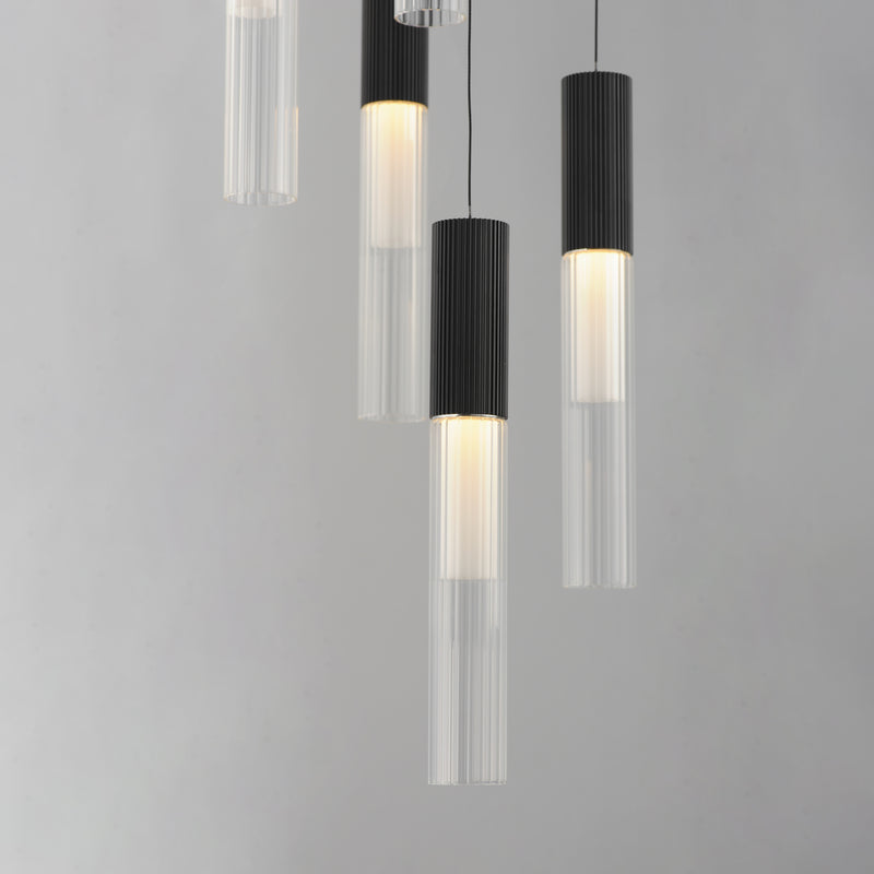 ET2 E11015-144BK Reeds 5 Light LED Pendant | Black