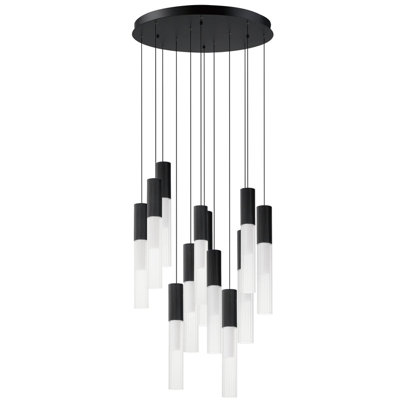 ET2 E11019-144BK Reeds 12 Light LED Pendant | Black