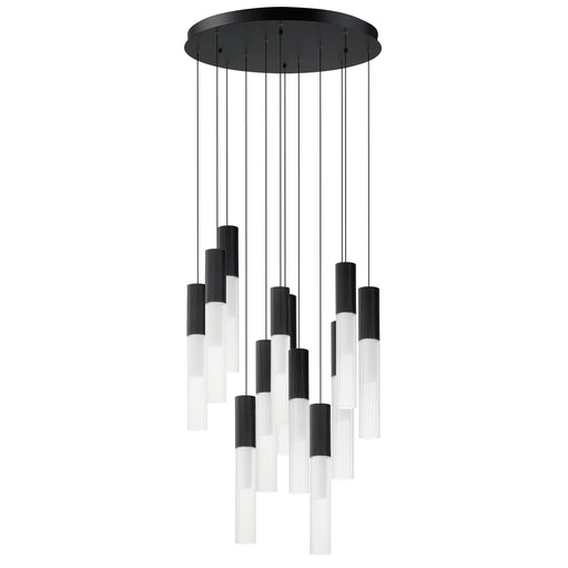 ET2 E11019-144BK Reeds 12 Light LED Pendant | Black