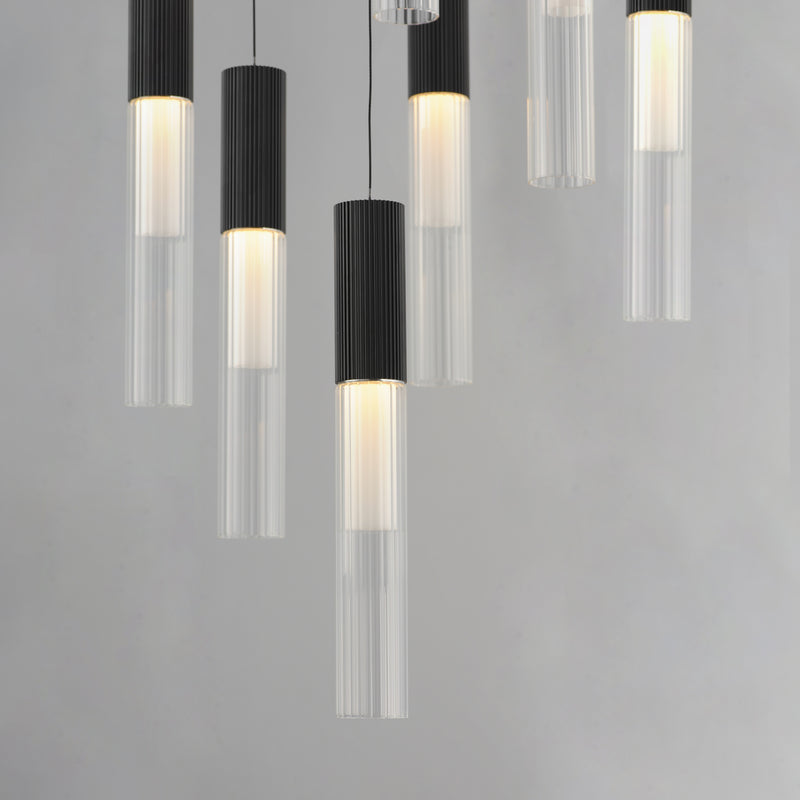 ET2 E11019-144BK Reeds 12 Light LED Pendant | Black