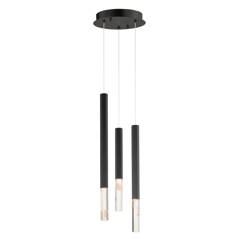 ET2 E11023-95BK Diaphane LED 3 Light Pendant | Black