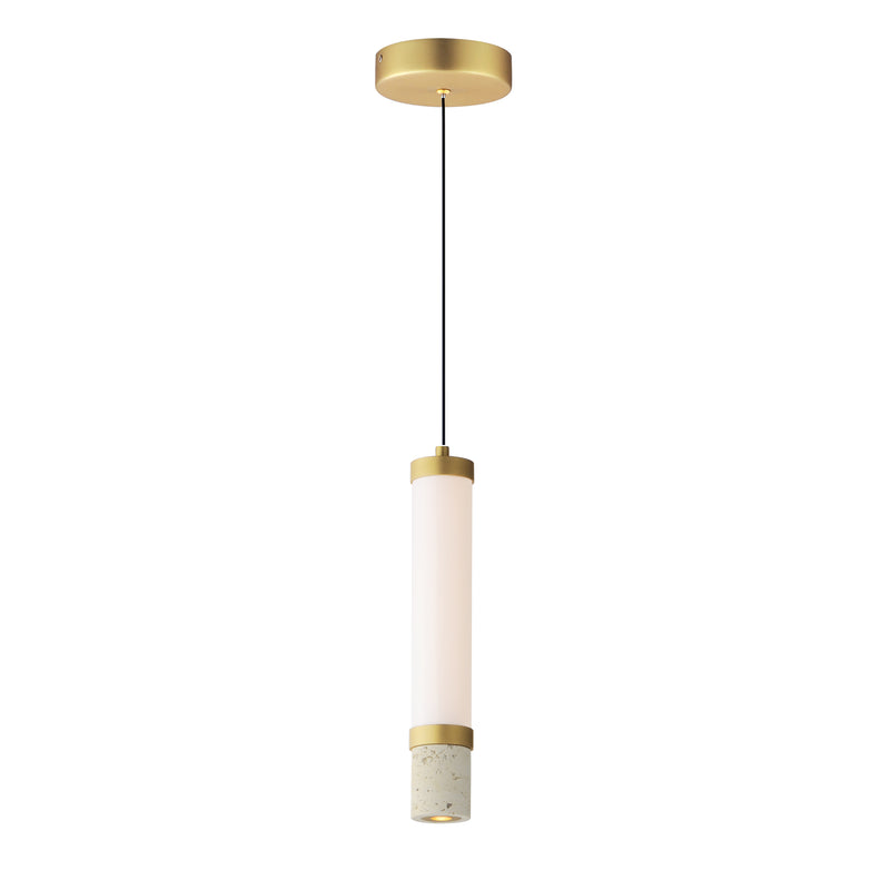 ET2 E11051-01TVGLD Travertine 1 Light LED Pendant | Travertine / Gold