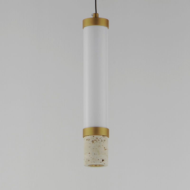 ET2 E11051-01TVGLD Travertine 1 Light LED Pendant | Travertine / Gold
