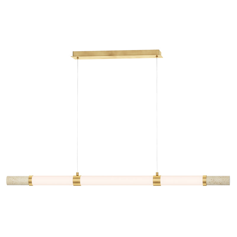 ET2 E11056-01TVGLD Travertine Linear LED Pendant | Travertine / Gold