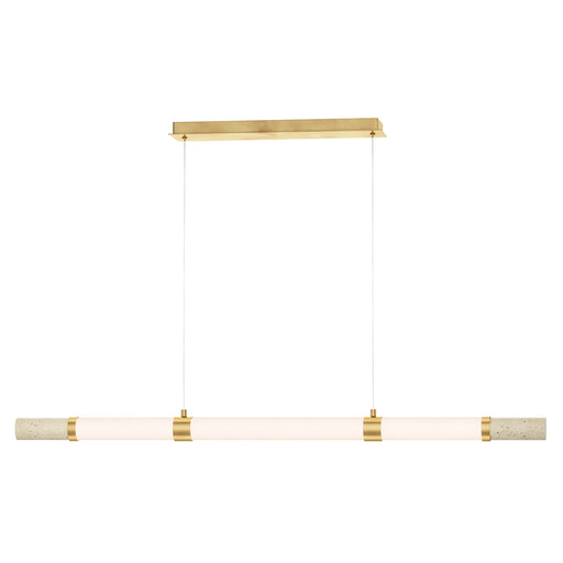 ET2 E11056-01TVGLD Travertine Linear LED Pendant | Travertine / Gold