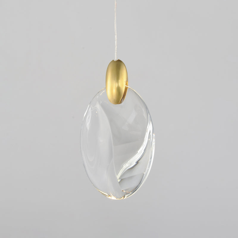 ET2 E11071-122BKPG Pebble 1 Light LED Pendant | Black / Polished Gold
