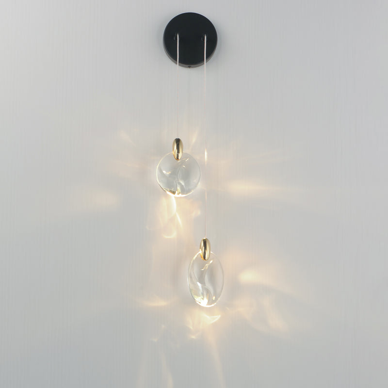 ET2 E11072-122BKPG Pebble 2 Light Wall Sconce | Black / Polished Gold