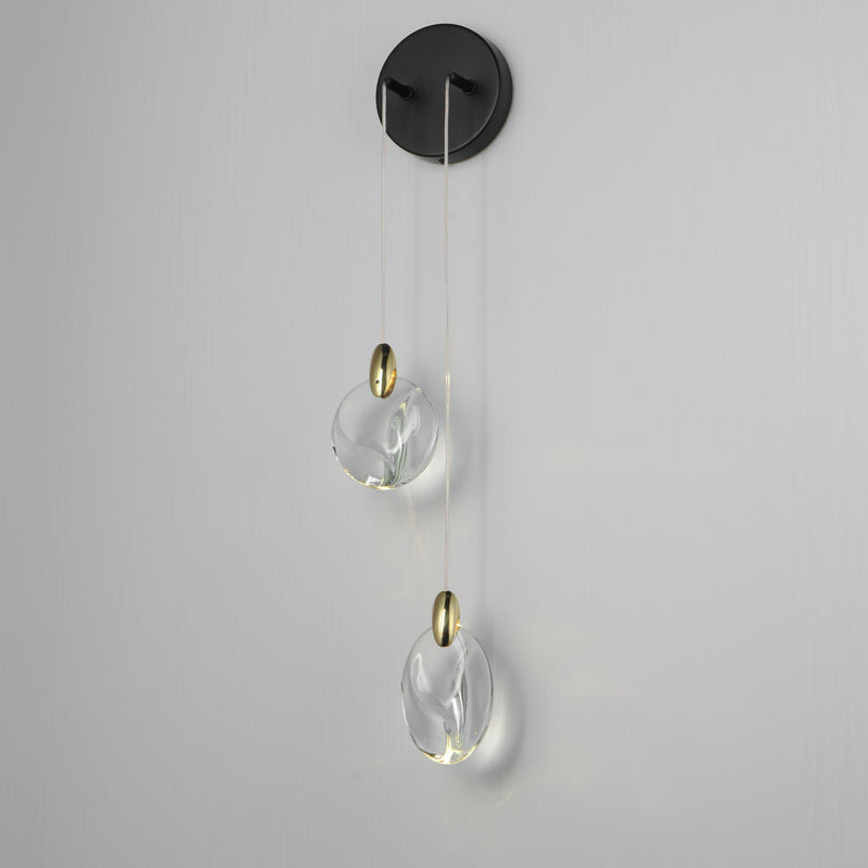 ET2 E11072-122BKPG Pebble 2 Light Wall Sconce | Black / Polished Gold