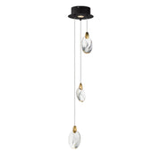 ET2 E11073-122BKPG Pebble 3 Light LED Pendant | Black / Polished Gold