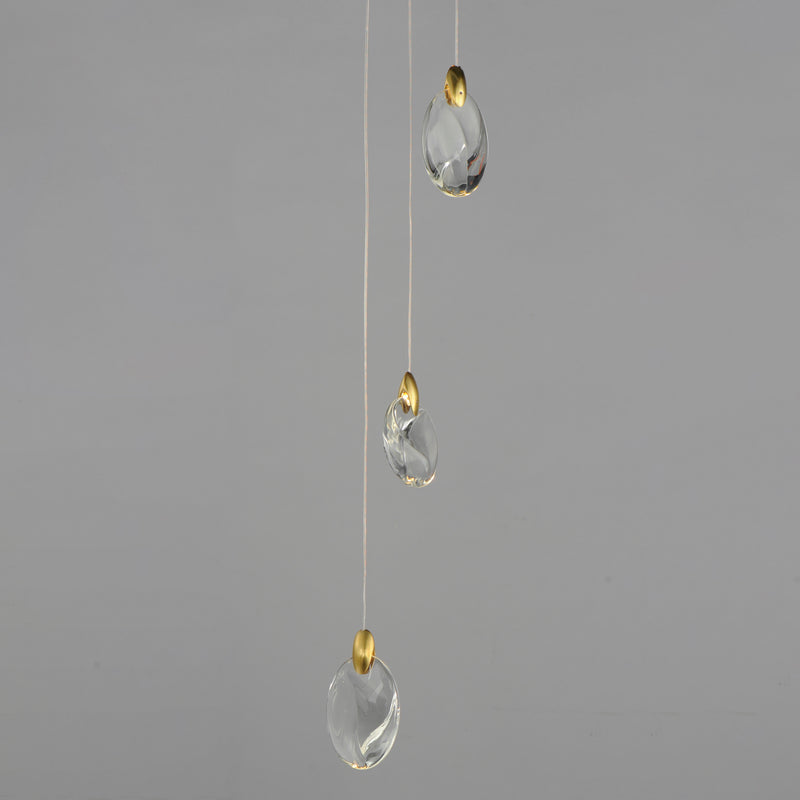 ET2 E11073-122BKPG Pebble 3 Light LED Pendant | Black / Polished Gold