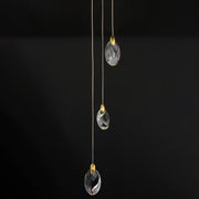 ET2 E11073-122BKPG Pebble 3 Light LED Pendant | Black / Polished Gold