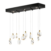ET2 E11076-122BKPG Pebble 10 Light LED Pendant | Black / Polished Gold