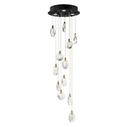 ET2 E11078-122BKPG Pebble 12 Light LED Pendant | Black / Polished Gold