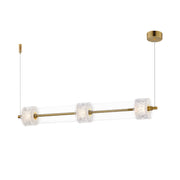 ET2 E11083-124NAB Elysian 3 Light LED Linear Pendant | Natural Aged Brass