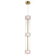 ET2 E11083-124NAB Elysian 3 Light LED Linear Pendant | Natural Aged Brass