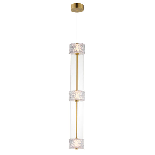 ET2 E11083-124NAB Elysian 3 Light LED Linear Pendant | Natural Aged Brass