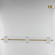 ET2 E11083-124NAB Elysian 3 Light LED Linear Pendant | Natural Aged Brass