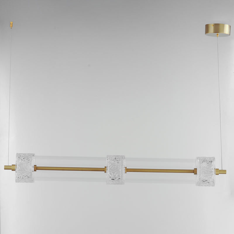 ET2 E11083-124NAB Elysian 3 Light LED Linear Pendant | Natural Aged Brass