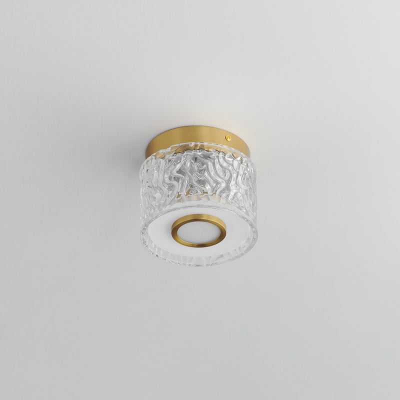 ET2 E11089-124NAB Elysian 1 Light LED Flush Mount | Natural Aged Brass