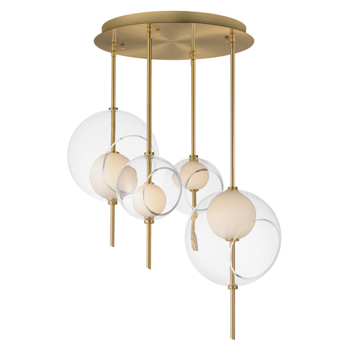ET2 E11096-10NAB Martini 4 Light LED Pendant | Natural Aged Brass