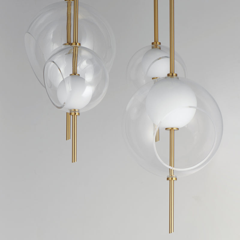 ET2 E11096-10NAB Martini 4 Light LED Pendant | Natural Aged Brass