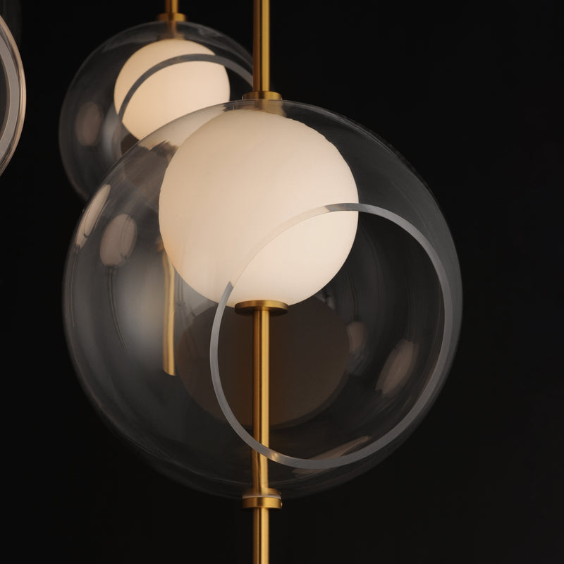 ET2 E11096-10NAB Martini 4 Light LED Pendant | Natural Aged Brass
