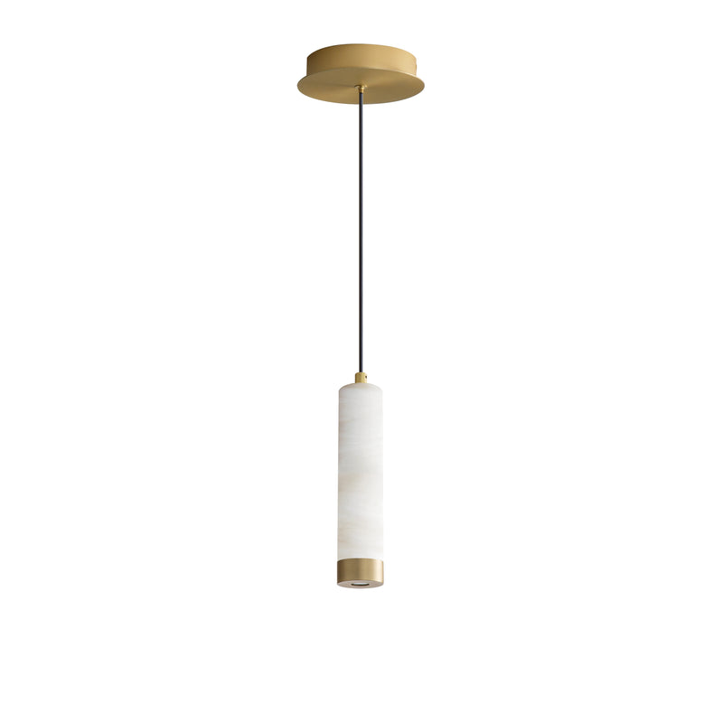 ET2 E11202-WAGLD Aragon 9" LED Pendant | White Alabaster / Gold