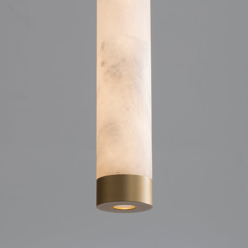 ET2 E11202-WAGLD Aragon 9" LED Pendant | White Alabaster / Gold